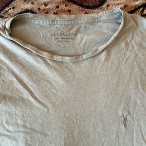 Hand-Distressed Green/Grey All Saints Tee